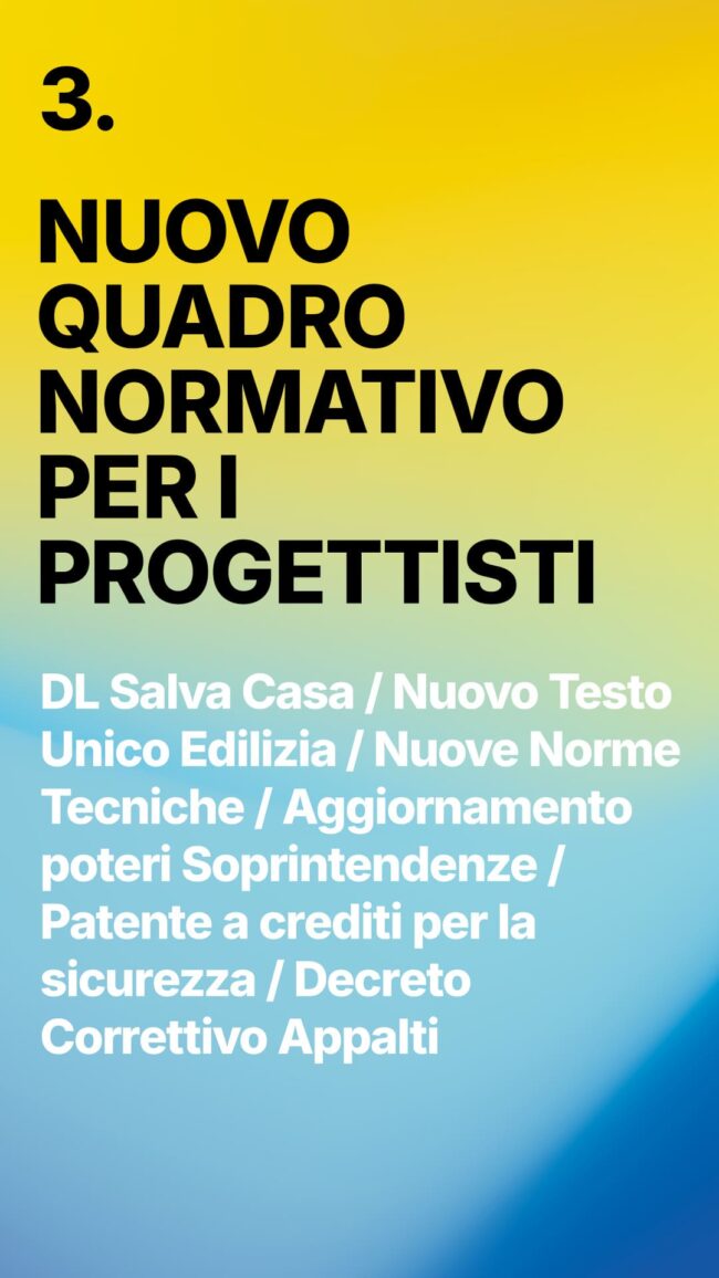 Nuovo quadro normativo per i progettisti